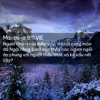 Picture 02 - Ma-thi-ơ 9:11 VIE - Người Pha-ri-si thấy vậy, thì nói cùng - Bible Verse Picture