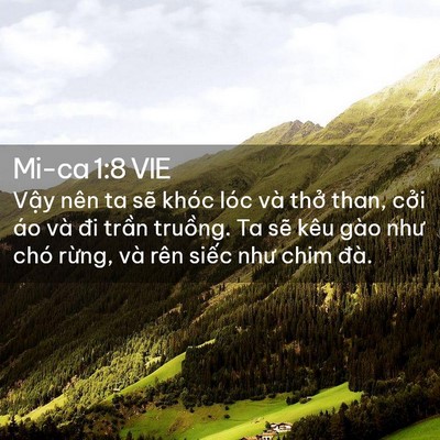 Picture 02 - Mi-ca 1:8 VIE - Vậy nên ta sẽ khóc lóc và thở than, - Bible Verse Picture