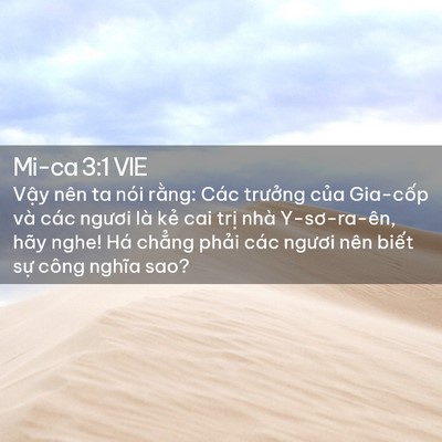 Picture 02 - Mi-ca 3:1 VIE - Vậy nên ta nói rằng: Các trưởng của - Bible Verse Picture