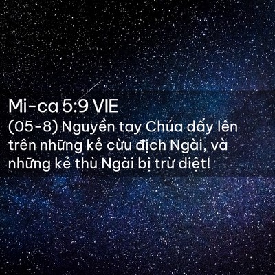 Picture 02 - Mi-ca 5:9 VIE - (05-8) Nguyền tay Chúa dấy lên trên - Bible Verse Picture