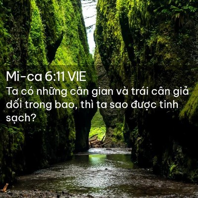 Picture 02 - Mi-ca 6:11 VIE - Ta có những cân gian và trái cân giả - Bible Verse Picture