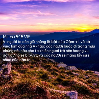 Picture 02 - Mi-ca 6:16 VIE - Vì người ta còn giữ những lề luật - Bible Verse Picture