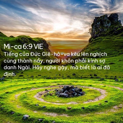 Picture 02 - Mi-ca 6:9 VIE - Tiếng của Đức Giê-hô-va kêu lên - Bible Verse Picture