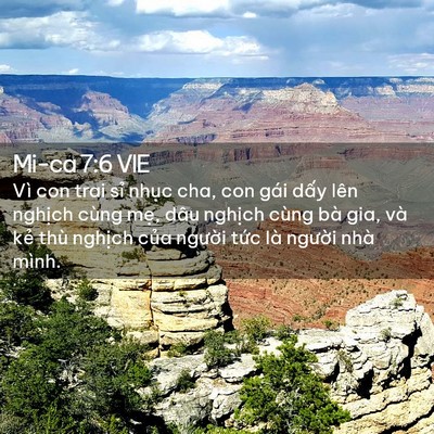 Picture 02 - Mi-ca 7:6 VIE - Vì con trai sỉ nhục cha, con gái dấy lên - Bible Verse Picture