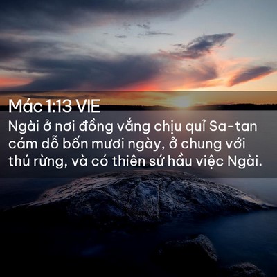 Picture 02 - Mác 1:13 VIE - Ngài ở nơi đồng vắng chịu quỉ Sa-tan - Bible Verse Picture
