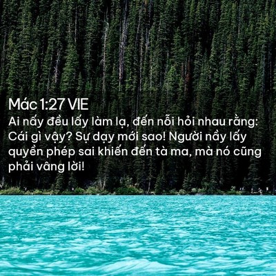 Picture 02 - Mác 1:27 VIE - Ai nấy đều lấy làm lạ, đến nỗi - Bible Verse Picture