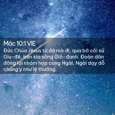 Picture 02 - Mác 10:1 VIE - Đức Chúa Jêsus từ đó mà đi, qua bờ - Bible Verse Picture