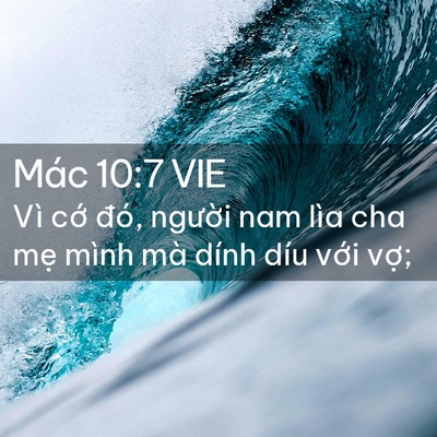 Picture 02 - Mác 10:7 VIE - Vì cớ đó, người nam lìa cha mẹ mình - Bible Verse Picture