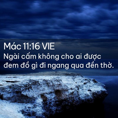 Picture 02 - Mác 11:16 VIE - Ngài cấm không cho ai được đem đồ gì - Bible Verse Picture