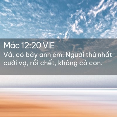 Picture 02 - Mác 12:20 VIE - Vả, có bảy anh em. Người thứ nhất - Bible Verse Picture