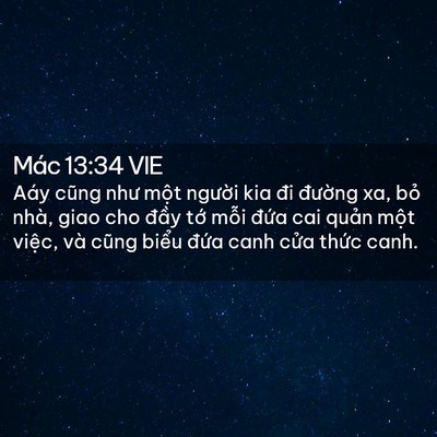 Picture 02 - Mác 13:34 VIE - Aáy cũng như một người kia đi đường - Bible Verse Picture