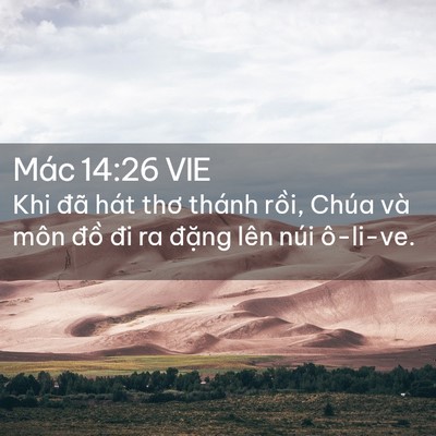 Picture 02 - Mác 14:26 VIE - Khi đã hát thơ thánh rồi, Chúa và môn - Bible Verse Picture