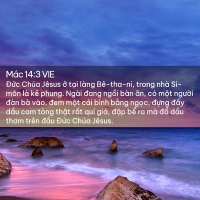 Picture 02 - Mác 14:3 VIE - Đức Chúa Jêsus ở tại làng Bê-tha-ni, - Bible Verse Picture