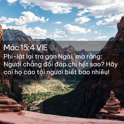 Picture 02 - Mác 15:4 VIE - Phi-lát lại tra gạn Ngài, mà rằng: - Bible Verse Picture