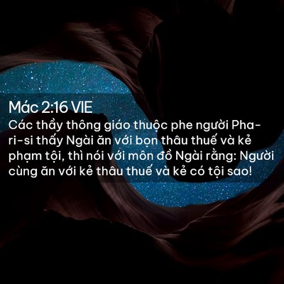 Picture 02 - Mác 2:16 VIE - Các thầy thông giáo thuộc phe người - Bible Verse Picture