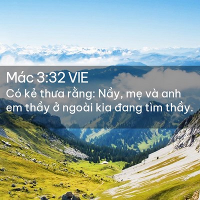 Picture 02 - Mác 3:32 VIE - Có kẻ thưa rằng: Nầy, mẹ và anh em - Bible Verse Picture