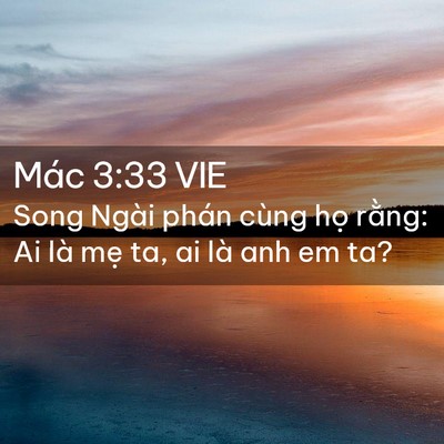 Picture 02 - Mác 3:33 VIE - Song Ngài phán cùng họ rằng: Ai là mẹ - Bible Verse Picture