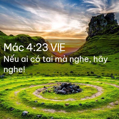 Picture 02 - Mác 4:23 VIE - Nếu ai có tai mà nghe, hãy - Bible Verse Picture