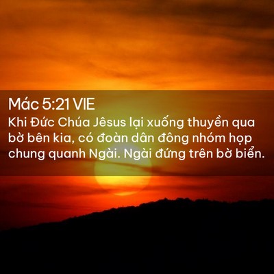 Picture 02 - Mác 5:21 VIE - Khi Đức Chúa Jêsus lại xuống thuyền - Bible Verse Picture