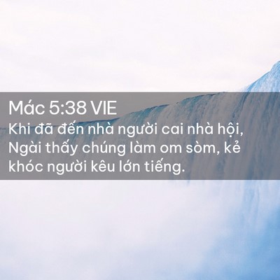 Picture 02 - Mác 5:38 VIE - Khi đã đến nhà người cai nhà hội, - Bible Verse Picture