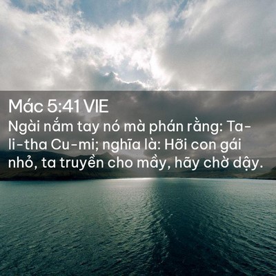 Picture 02 - Mác 5:41 VIE - Ngài nắm tay nó mà phán rằng: Ta-li-tha - Bible Verse Picture