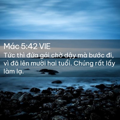 Picture 02 - Mác 5:42 VIE - Tức thì đứa gái chờ dậy mà bước - Bible Verse Picture