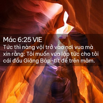 Picture 02 - Mác 6:25 VIE - Tức thì nàng vội trở vào nơi vua mà - Bible Verse Picture