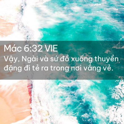 Picture 02 - Mác 6:32 VIE - Vậy, Ngài và sứ đồ xuống thuyền - Bible Verse Picture