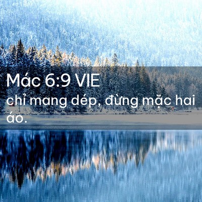 Picture 02 - Mác 6:9 VIE - chỉ mang dép, đừng mặc hai - Bible Verse Picture