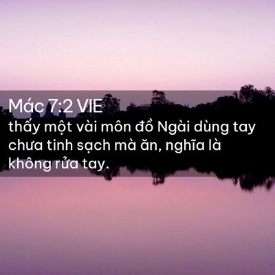 Picture 02 - Mác 7:2 VIE - thấy một vài môn đồ Ngài dùng tay - Bible Verse Picture