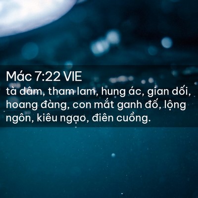 Picture 02 - Mác 7:22 VIE - tà dâm, tham lam, hung ác, gian dối, hoang - Bible Verse Picture