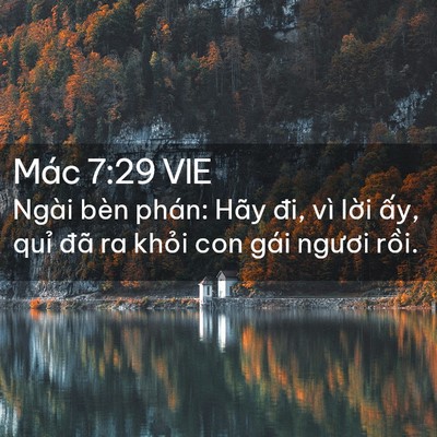 Picture 02 - Mác 7:29 VIE - Ngài bèn phán: Hãy đi, vì lời ấy, quỉ - Bible Verse Picture