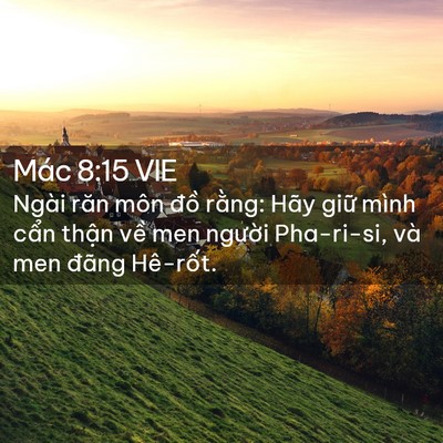 Picture 02 - Mác 8:15 VIE - Ngài răn môn đồ rằng: Hãy giữ mình - Bible Verse Picture
