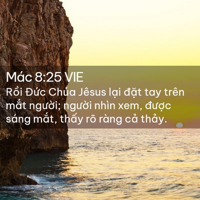 Picture 02 - Mác 8:25 VIE - Rồi Đức Chúa Jêsus lại đặt tay trên - Bible Verse Picture