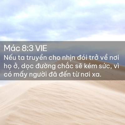 Picture 02 - Mác 8:3 VIE - Nếu ta truyền cho nhịn đói trở về - Bible Verse Picture