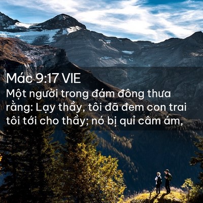 Picture 02 - Mác 9:17 VIE - Một người trong đám đông thưa rằng: - Bible Verse Picture