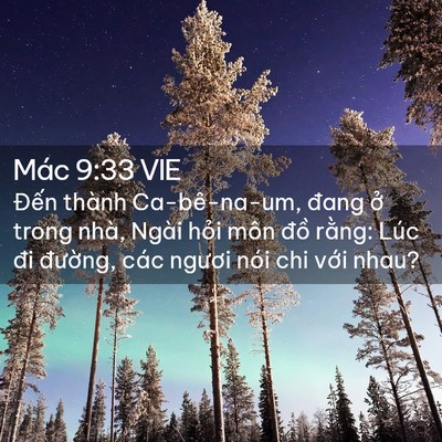 Picture 02 - Mác 9:33 VIE - Đến thành Ca-bê-na-um, đang ở trong nhà, - Bible Verse Picture