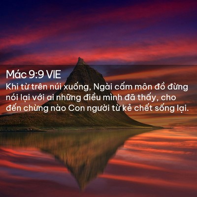 Picture 02 - Mác 9:9 VIE - Khi từ trên núi xuống, Ngài cấm môn - Bible Verse Picture