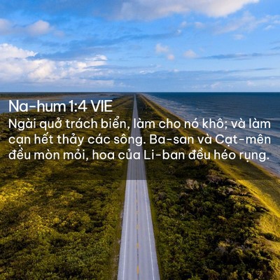 Picture 02 - Na-hum 1:4 VIE - Ngài quở trách biển, làm cho nó khô; và - Bible Verse Picture