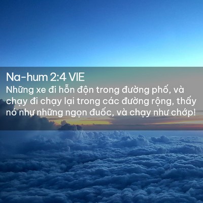 Picture 02 - Na-hum 2:4 VIE - Những xe đi hỗn độn trong đường - Bible Verse Picture