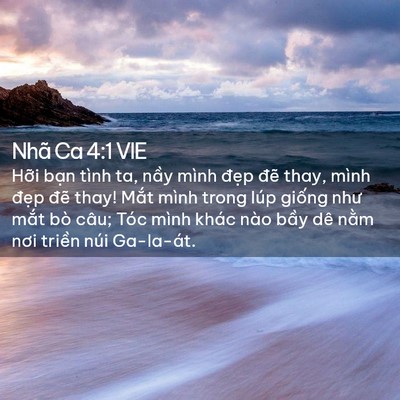 Picture 02 - Nhã Ca 4:1 VIE - Hỡi bạn tình ta, nầy mình đẹp đẽ - Bible Verse Picture