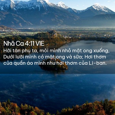 Picture 02 - Nhã Ca 4:11 VIE - Hỡi tân phụ ta, môi mình nhỏ mật ong - Bible Verse Picture