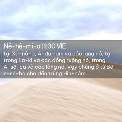 Picture 02 - Nê-hê-mi-a 11:30 VIE - tại Xa-nô-a, A-đu-lam và các làng nó; - Bible Verse Picture