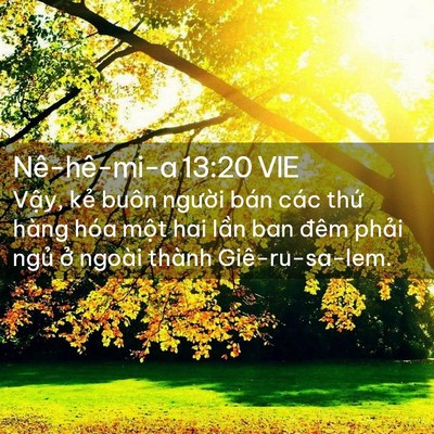 Picture 02 - Nê-hê-mi-a 13:20 VIE - Vậy, kẻ buôn người bán các thứ hàng - Bible Verse Picture