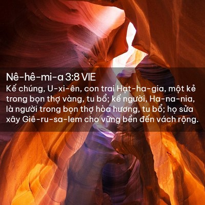 Picture 02 - Nê-hê-mi-a 3:8 VIE - Kế chúng, U-xi-ên, con trai Hạt-ha-gia, - Bible Verse Picture