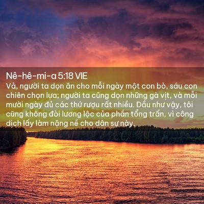 Picture 02 - Nê-hê-mi-a 5:18 VIE - Vả, người ta dọn ăn cho mỗi ngày một - Bible Verse Picture