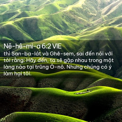Picture 02 - Nê-hê-mi-a 6:2 VIE - thì San-ba-lát và Ghê-sem, sai đến nói - Bible Verse Picture
