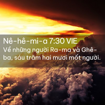 Picture 02 - Nê-hê-mi-a 7:30 VIE - Về những người Ra-ma và Ghê-ba, sáu - Bible Verse Picture