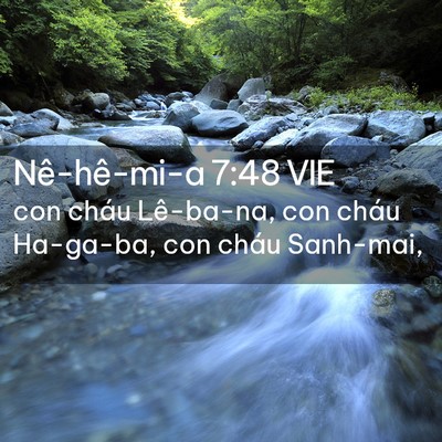 Picture 02 - Nê-hê-mi-a 7:48 VIE - con cháu Lê-ba-na, con cháu Ha-ga-ba, con - Bible Verse Picture