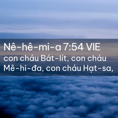 Picture 02 - Nê-hê-mi-a 7:54 VIE - con cháu Bát-lít, con cháu Mê-hi-đa, con - Bible Verse Picture